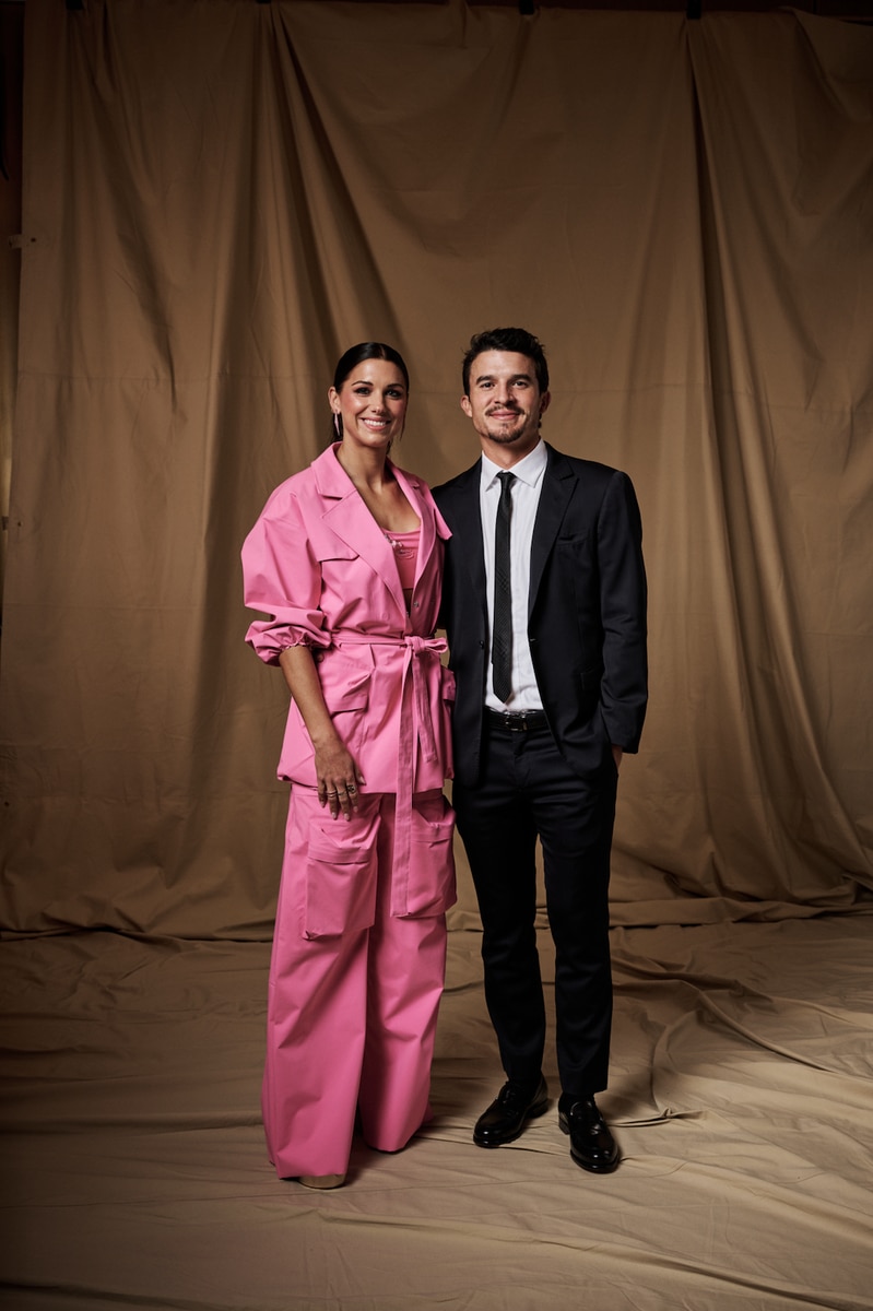 Alex Morgan and Servando Carrasco pose for a portrait ahead of The Best FIFA Football Awards 2022 on February 27, 2023, in Paris, France. (Photo by Gareth Cattermole - FIFA/FIFA via Getty Images)