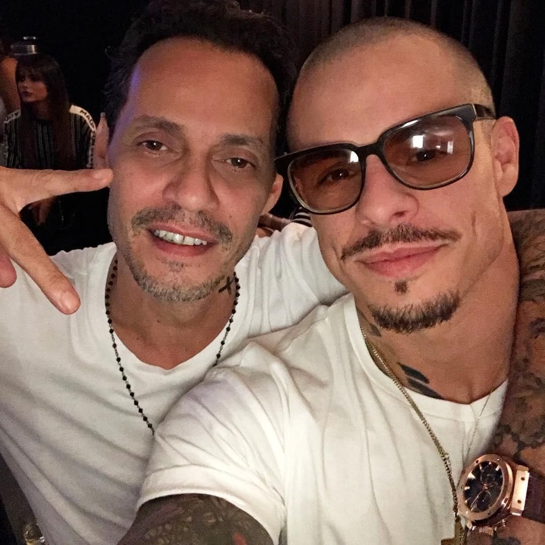 Marc Anthony and Casper Smart at Marc's concert