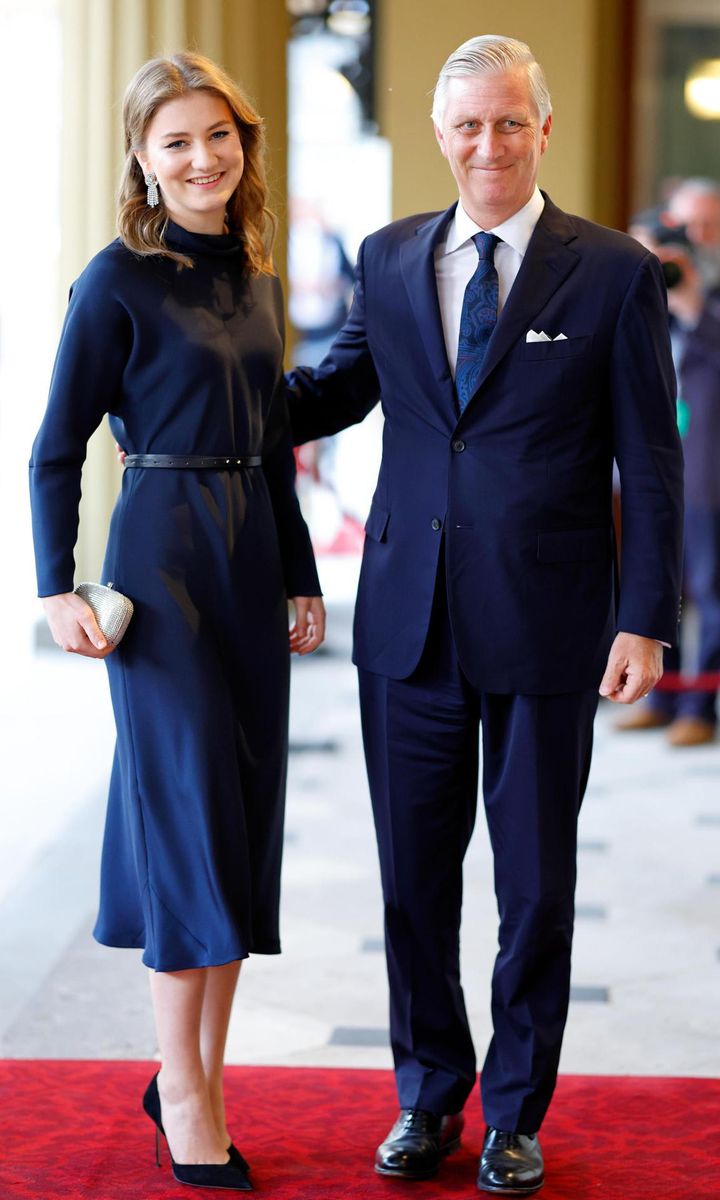 Princess Elisabeth (pictured with her father at Buckingham Palace on May 5, 2023) will attend the Crown Prince of Jordan's wedding