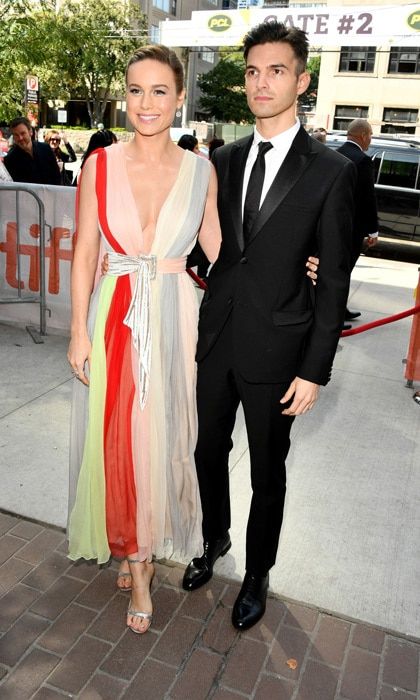 Brie Larson, in Schiaparelli Couture, showed off her directorial debut for her film <i>Unicorn Store</i> with her fiancee Alex Greenwald by her side.
Photo: Getty Images