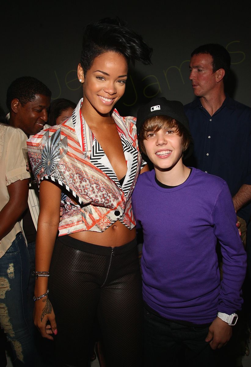 Rihanna and Justin Bieber attend the Island Def Jam Spring Collection party in 2009.