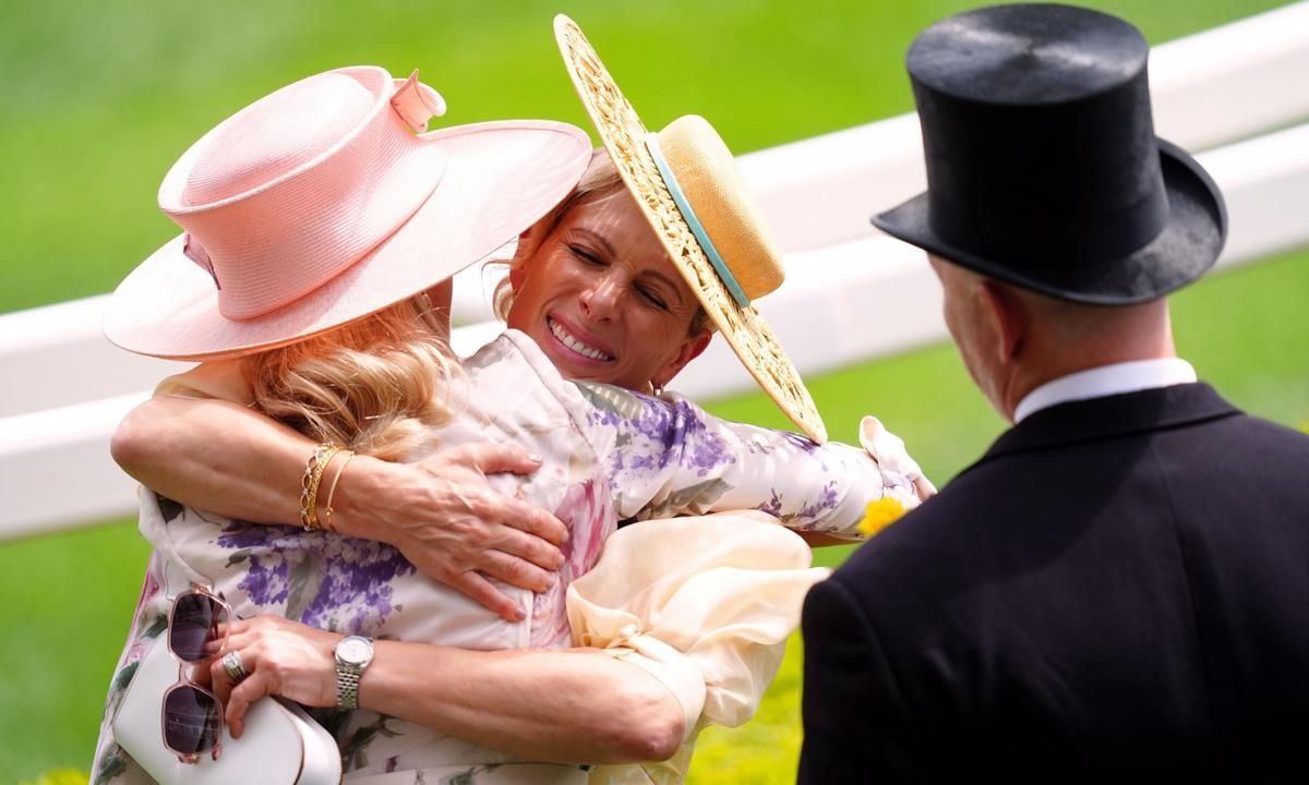 Zara Tindall was pictured embracing Gabriella at Ascot Racecourse