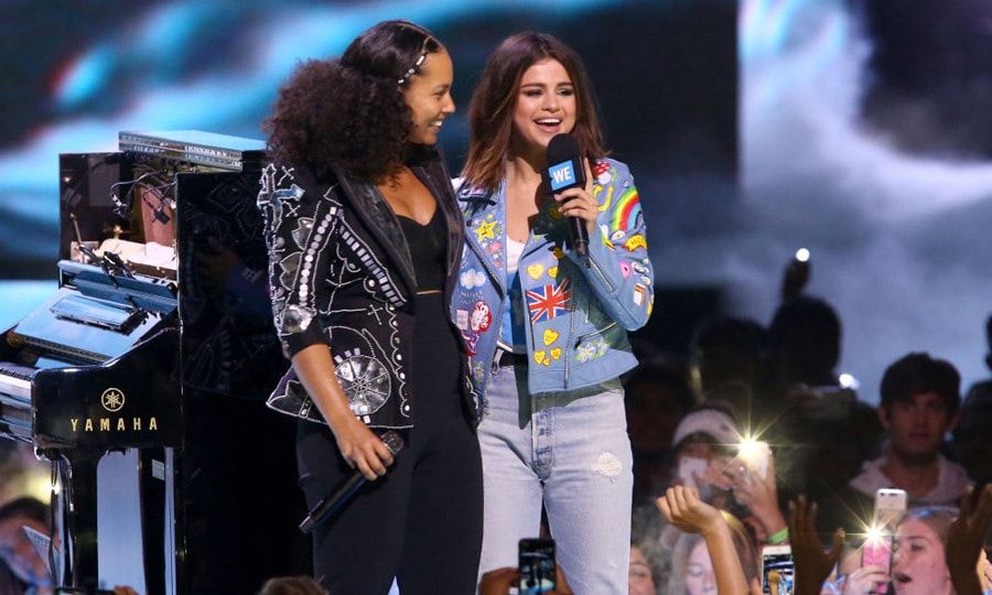 April 27: UNICEF Goodwill Ambassador Selena Gomez introduced Alicia Keys during the WE Day California celebration at the Forum.
Photo: Tommaso Boddi/Getty Images for WE