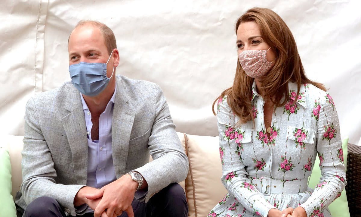 The Duke and Duchess both wore face masks for the engagement