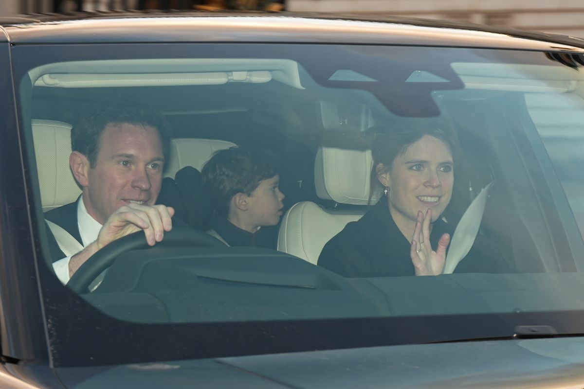 Jack Brooksbank and Princess Eugenie leave after attending King Charles III's Christmas lunch at Buckingham Palace, London. Picture date: Thursday December 19, 2024. (Photo by Aaron Chown/PA Images via Getty Images)