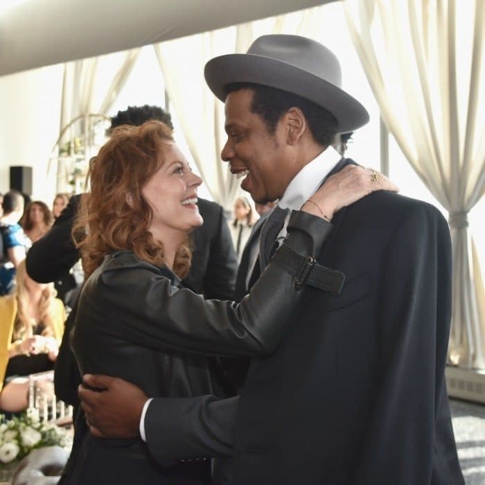 Susan Sarandon and Jay-Z shared a sweet moment at the Roc Nation brunch, which was held at the Freedom Tower in New York.
Photo: Getty Images