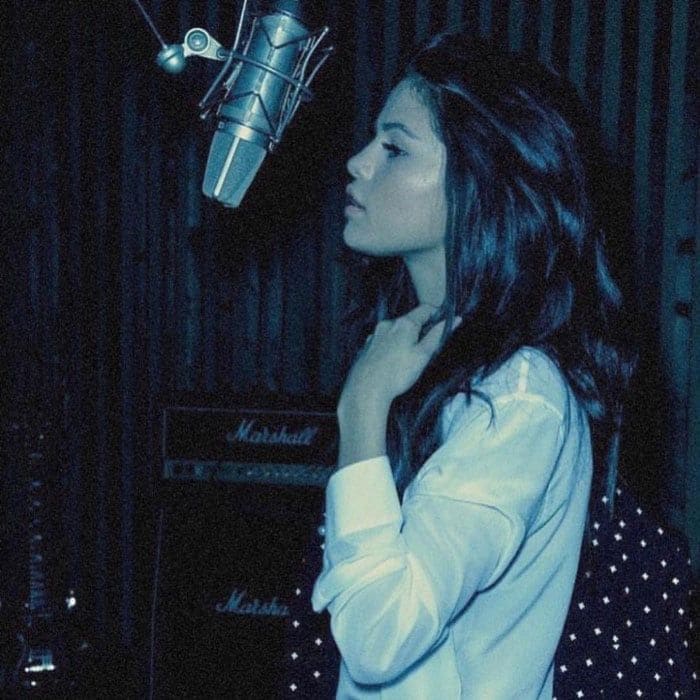 Selena Gomez in the studio