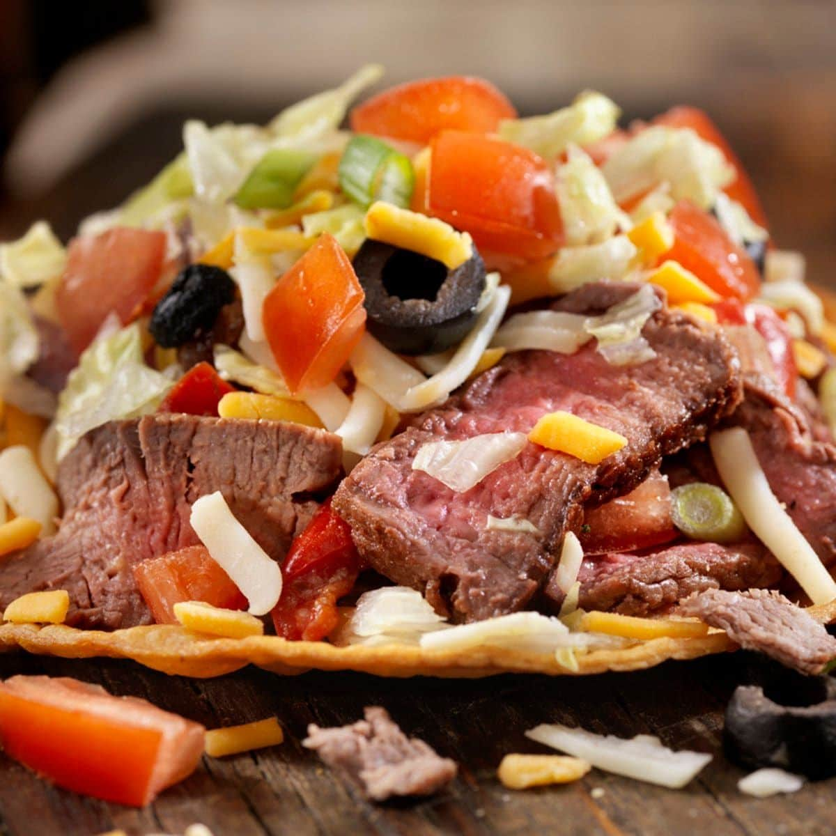 Steak and Cheese Tostada