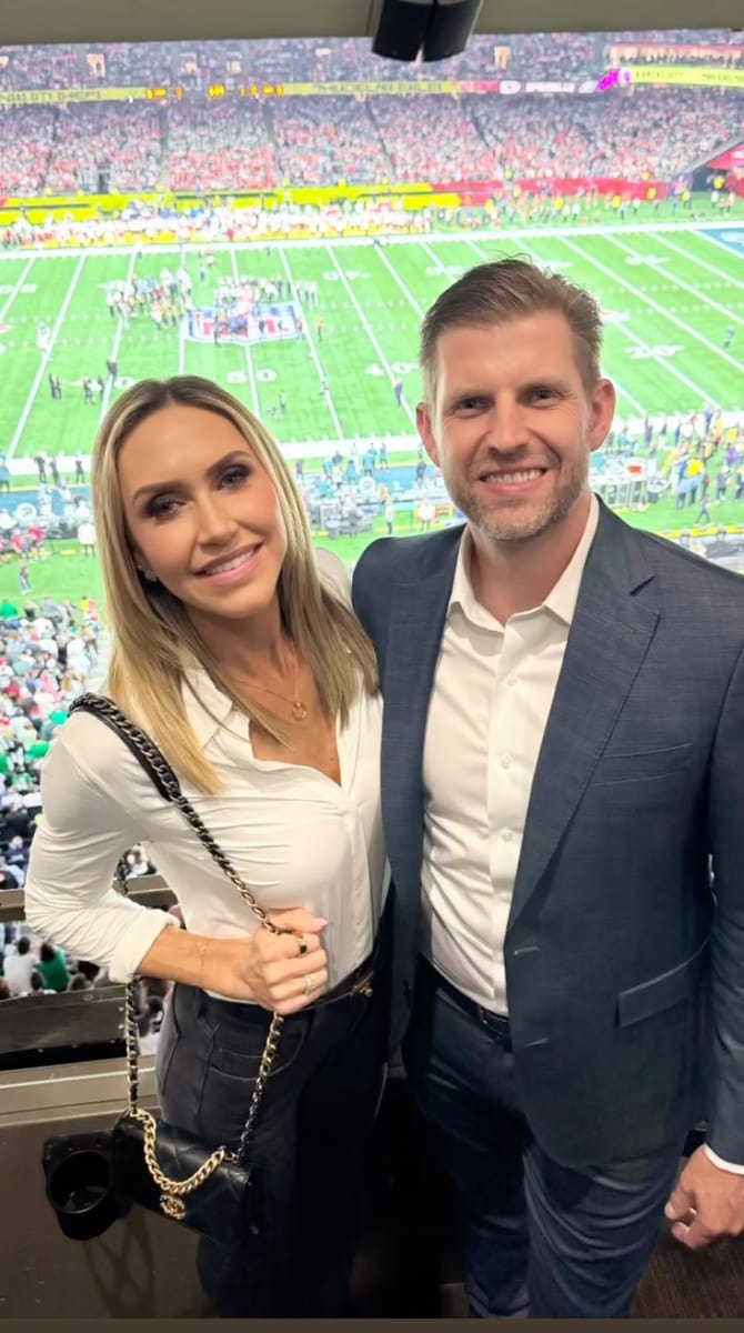 Lara Trump kept it classic and effortlessly chic for Super Bowl LIX,