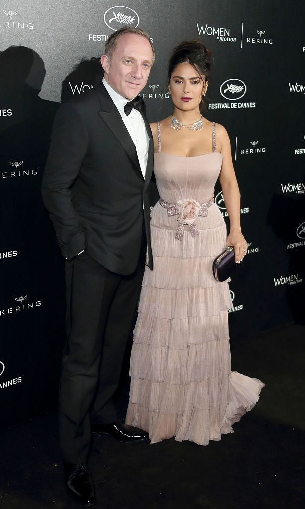 Salma Hayek and her husband Francois-Henri Pinault had a date night in Cannes attending the Women in Motion Prize reception.
<br<
Photo: WireImage