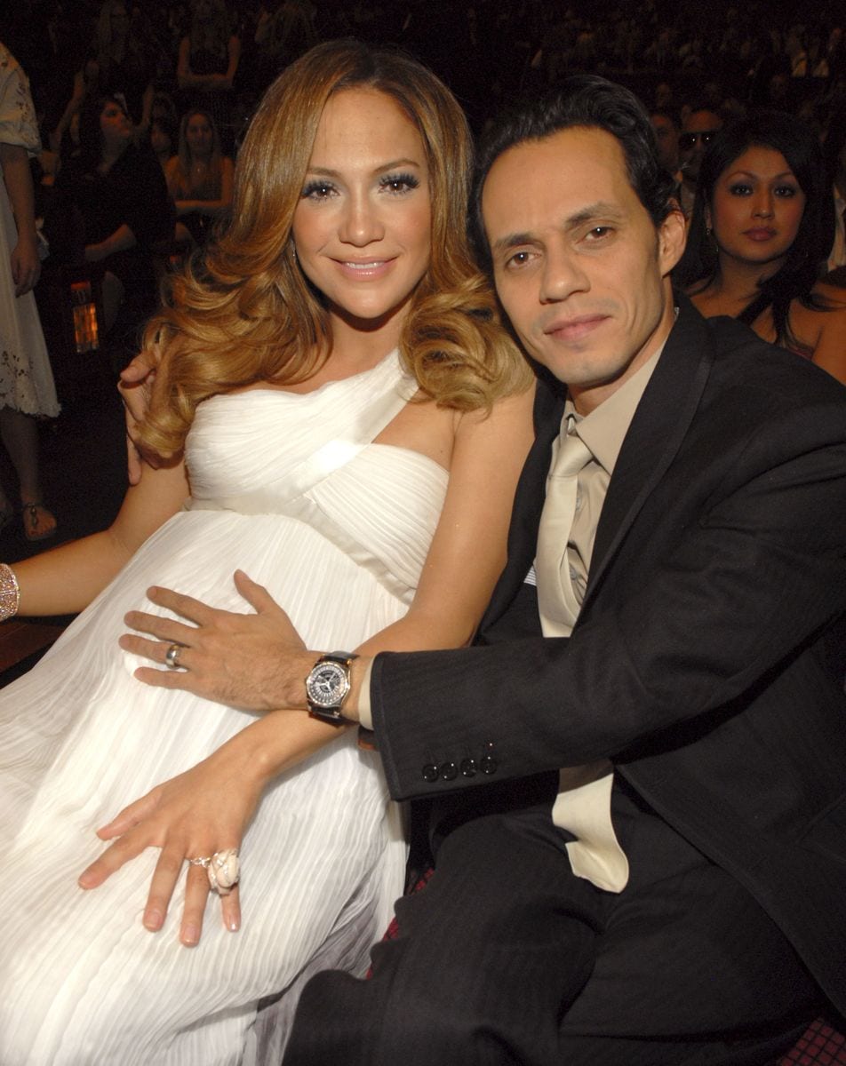 HOLLYWOOD - DECEMBER 02:  Actress/Singer Jennifer Lopez and Actor/Singer Marc Anthony at Conde Nast Media Group presents Movies Rock at the Kodak Theater on December 2, 2007 in Los Angeles.  (Photo by Kevin Mazur/WireImage) 