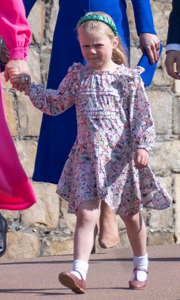 Like Charlotte, Lena Tindall also wore a floral print dress on Easter Sunday.