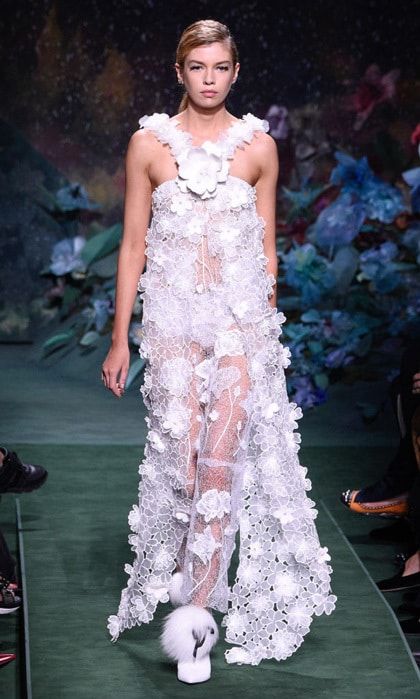 Stella Maxwell looked angelic in this sheer Fendi number down the fashion house's runway.
Photo: Getty Images