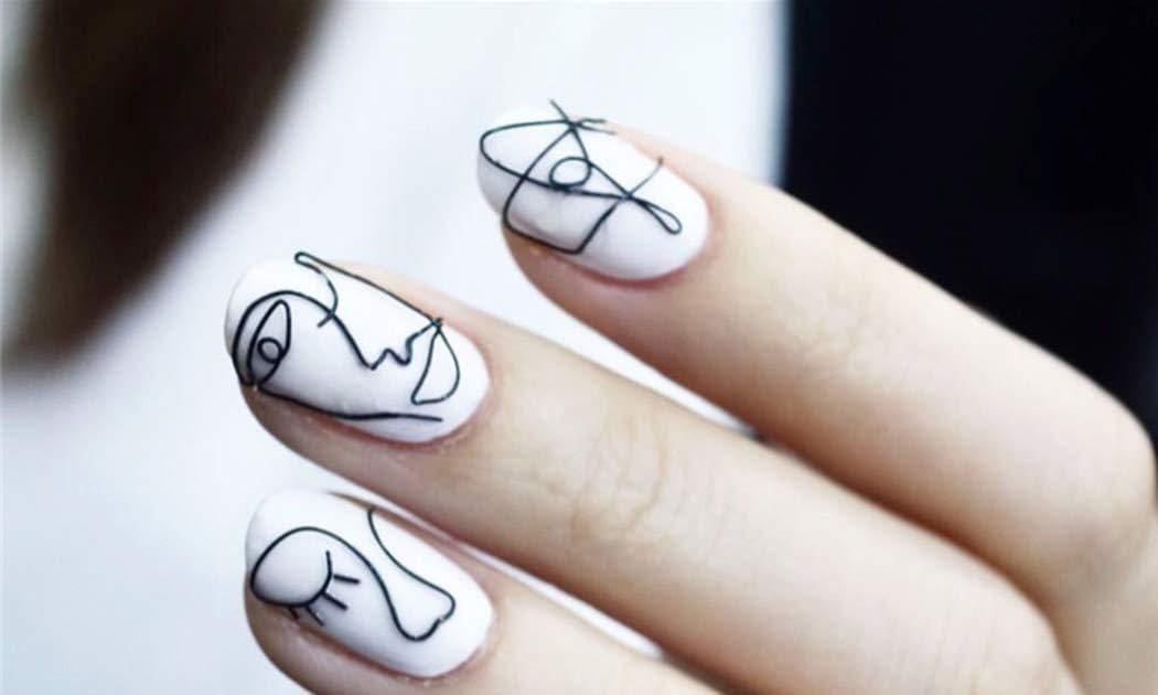 Edary 24 pc Geometric Lines Press On nails