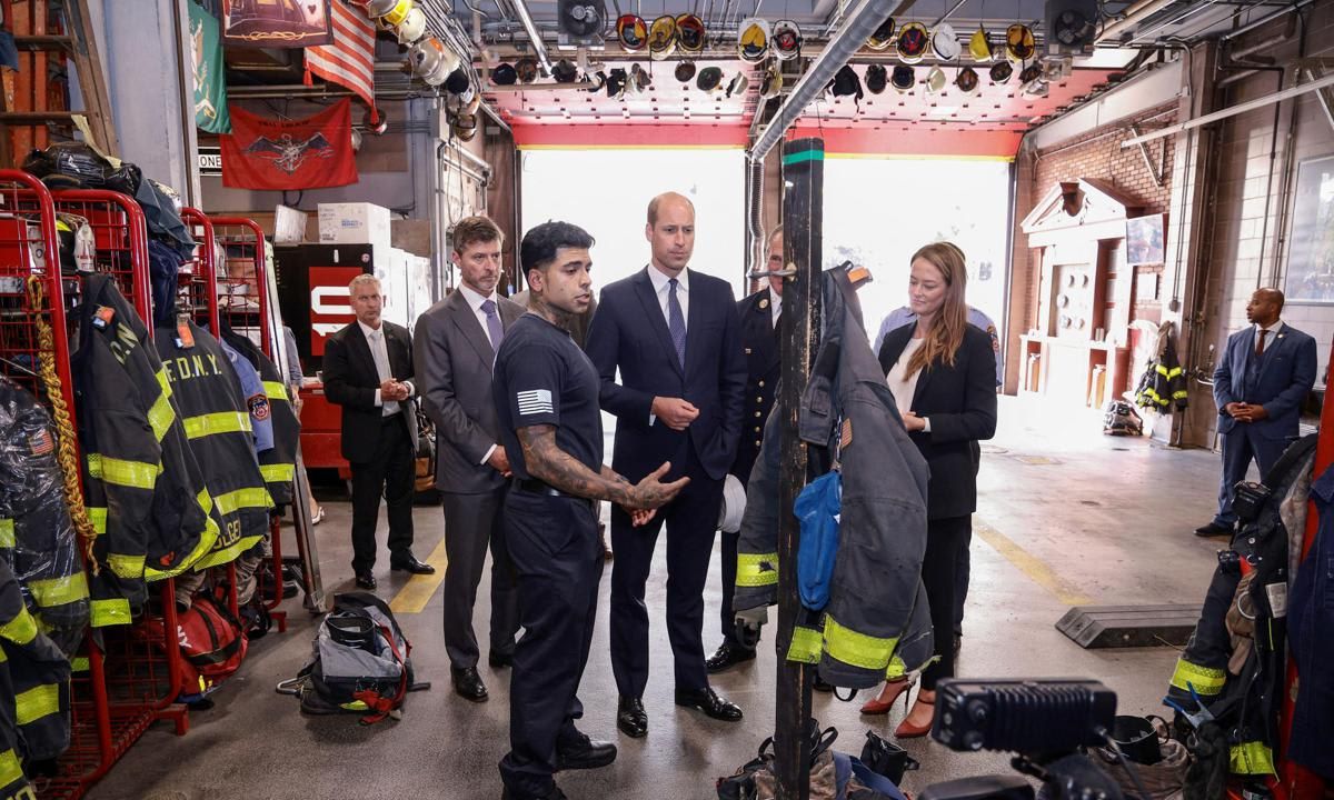 The royal met with firefighters to hear about their experiences working in the city and to discuss the importance of mental health in the first responder community.