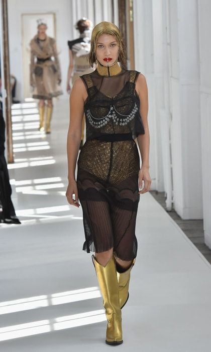 Bella Hadid's boots were made for the runway during the Maison Margiela Haute Couture show.
Photo: Dominique Charriau/WireImage