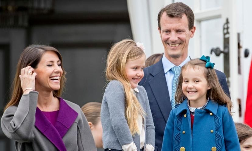 Princesses Marie, Josephine, Athena, and princes Joachim and Henrik at the 77th birthday celebration for Danish Queen Margrethe at Marselisborg Palace
