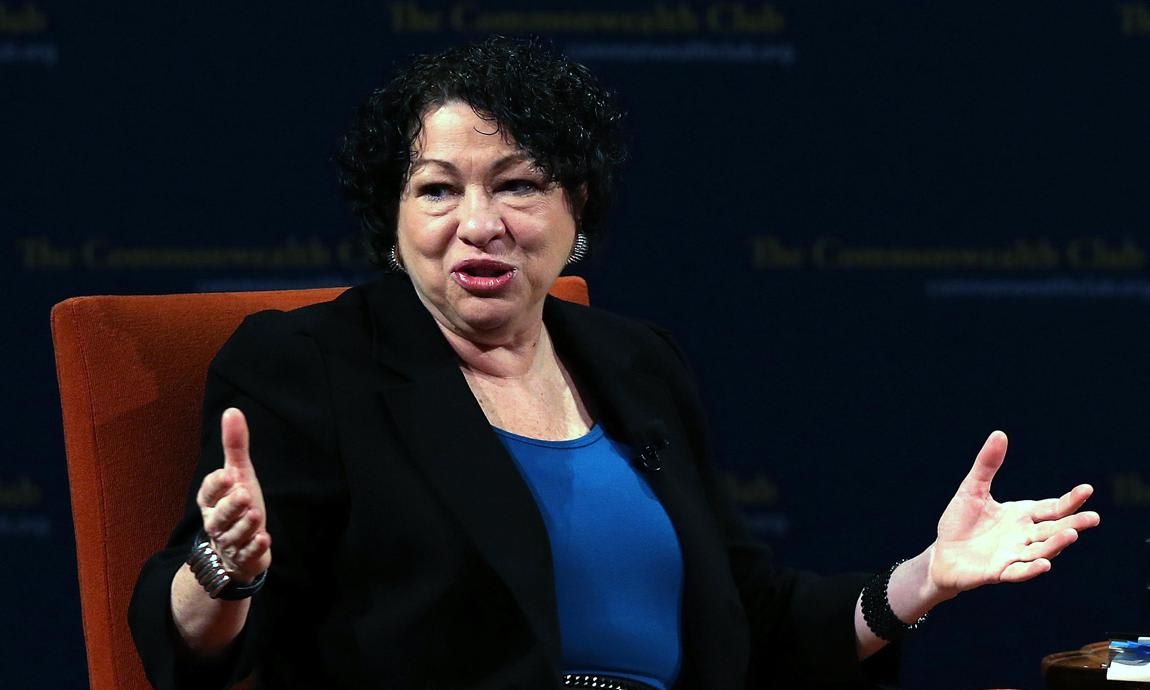 US Supreme Court Associate Justice Sonia Sotomayor speaks during a Commonwealth Club event at Herbst Theatre