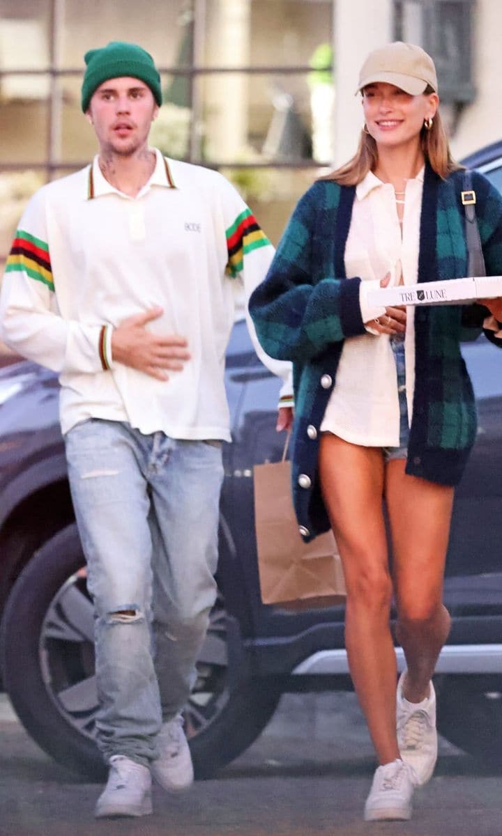 Justin and Hailey Bieber cuddle during romantic dinner date in Santa Barbara