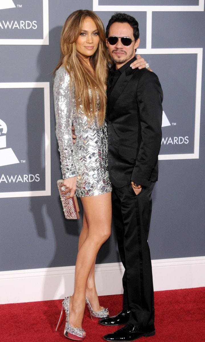 Jennifer Lopez and Marc Anthony at Grammy Awards red carpet