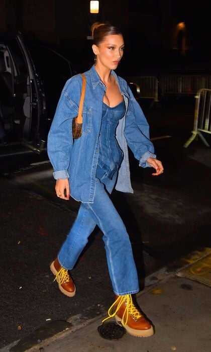 celebrity denim on denim trend