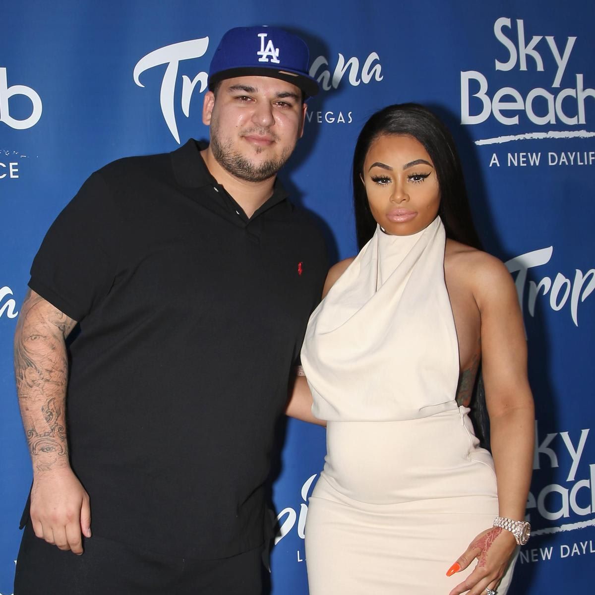 Rob Kardashian And Blac Chyna At Sky Beach Club