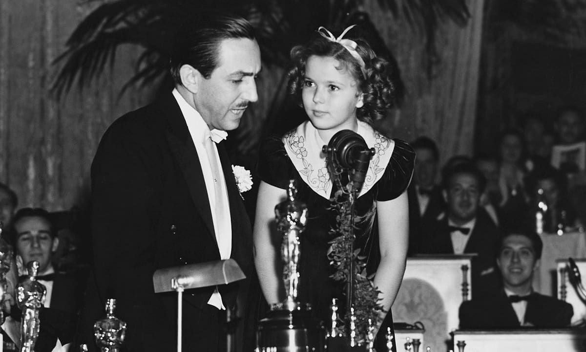 Walt Disney and Shirley Temple at Oscars