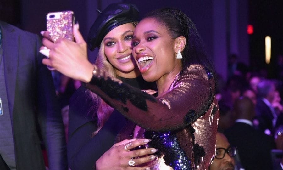 Star selfie! Even Jennifer Hudson doesn't miss an opportunity to nab a pic with the Queen Bey herself. The former Dreamgirls co-stars caught up at the famous party, Beyonce looking gorgeous in a custom designed dress by AzziAndOsta while Jennifer was simply stunning in a two-toned sequined dress and statement jewelry.
Photo: Getty Images