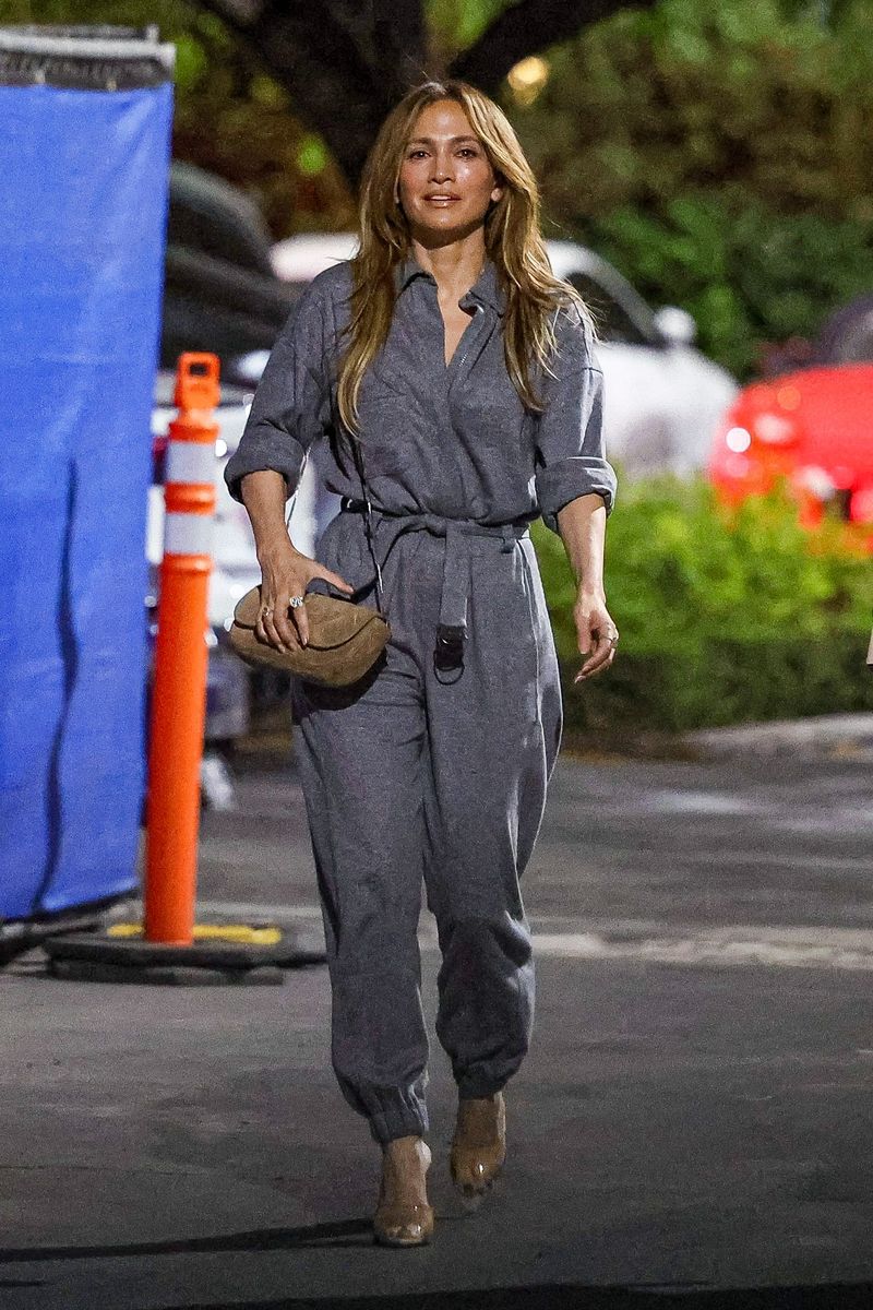 Jennifer Lopez is spotted leaving the same Brentwood event attended by Ben Affleck and his ex Jennifer Garner, accompanied by her daughter and some family friends.