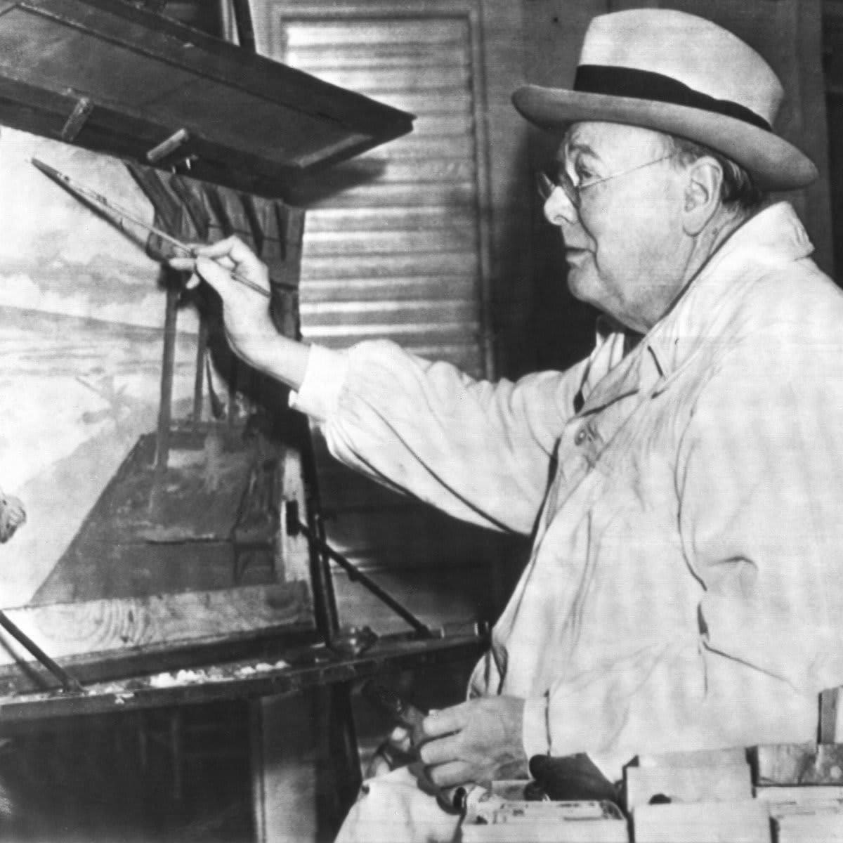 Usa, Florida, Sir Winston Churchill Painting