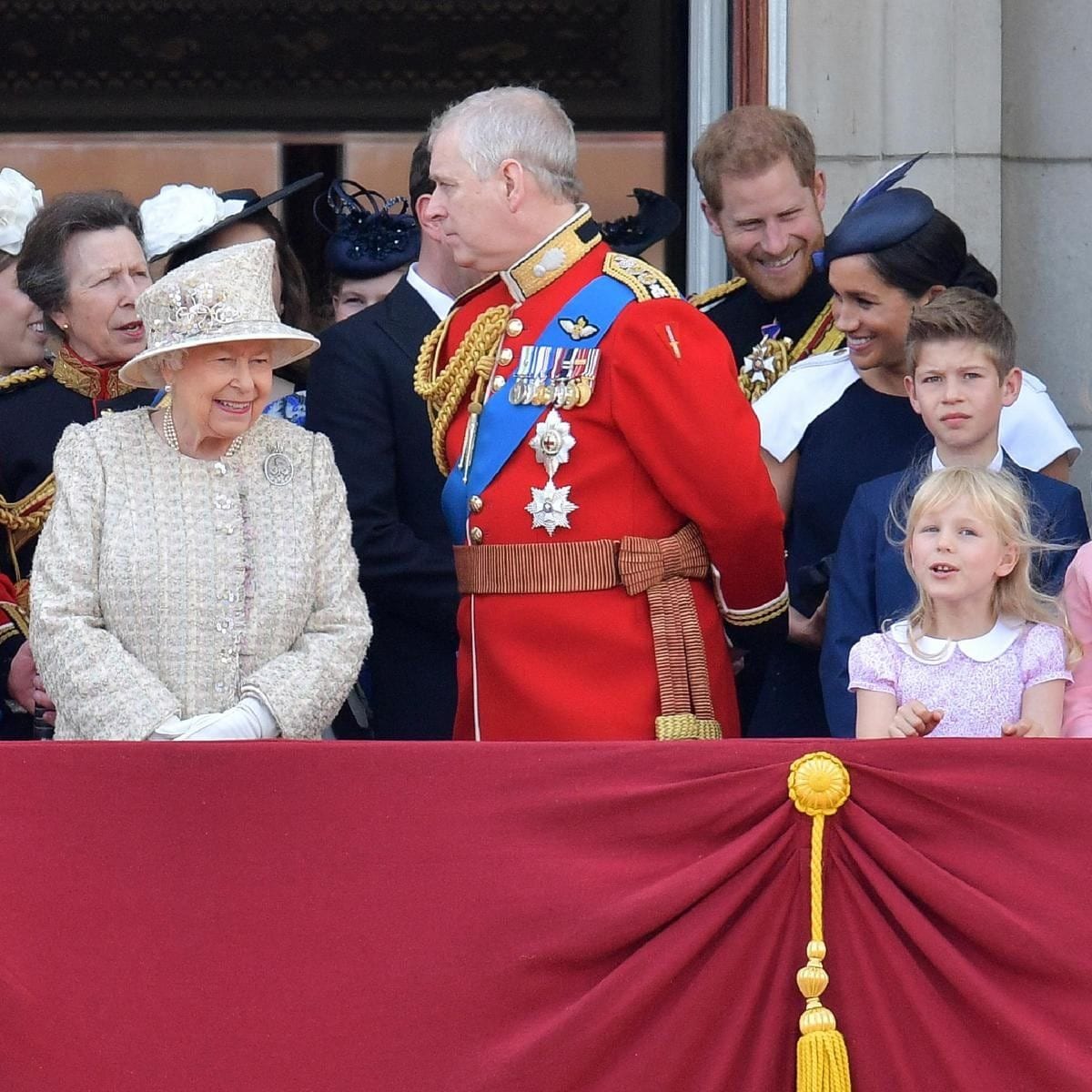 Meghan Markle and Prince Harry pictured at Trooping the Colour in 2019