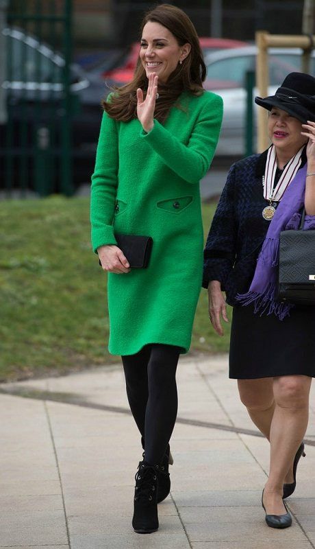 Kate Middleton with a gorgeous green dress