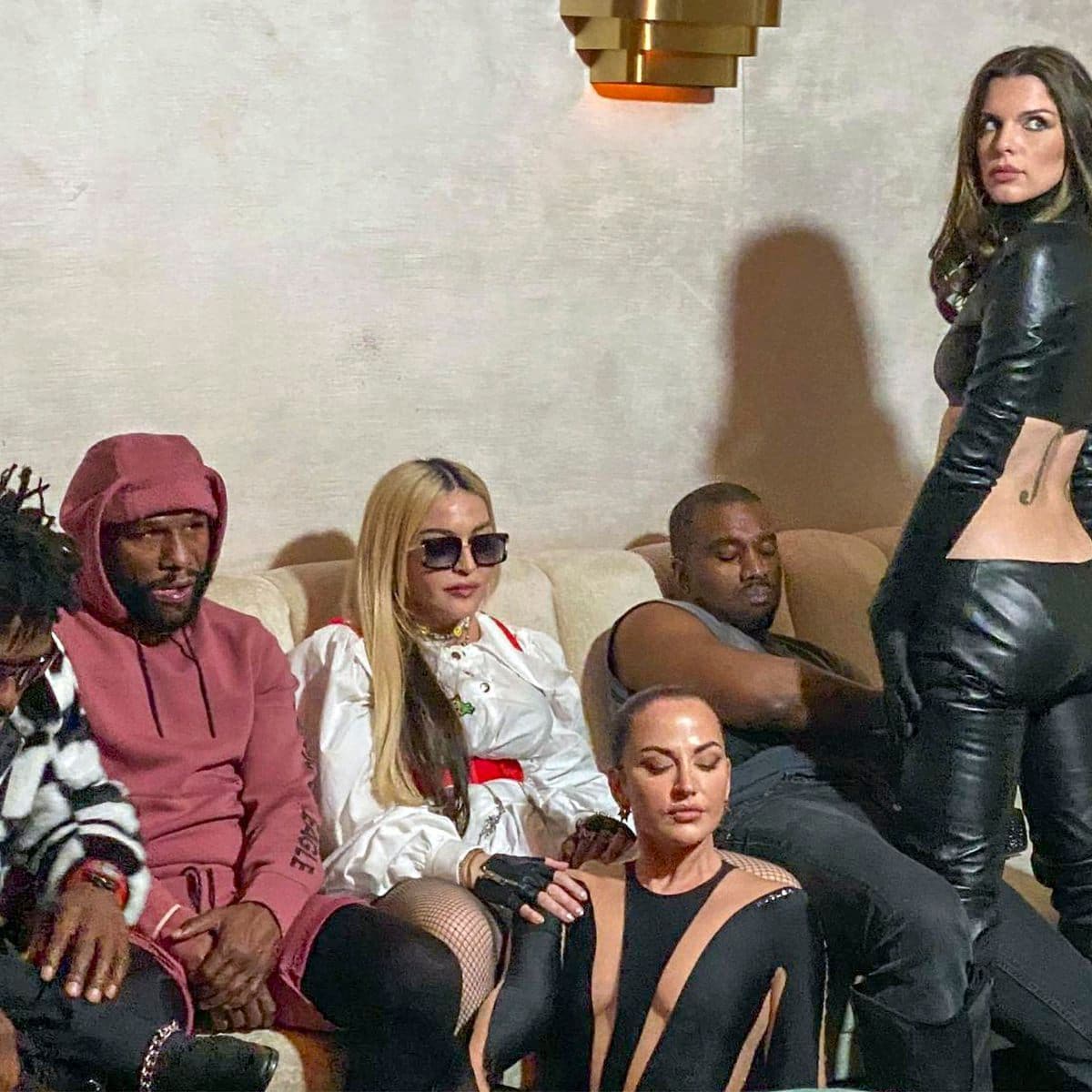 Madonna, Kanye West, Julia Fox, and Floyd Mayweather gather at a private party at Delilah