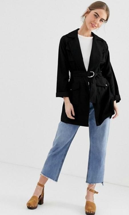 Belted Shacket In Black by New Look