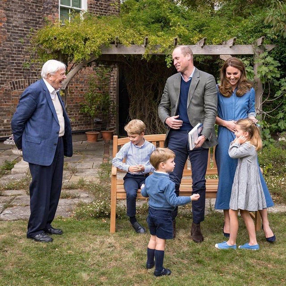 Charlotte appeared starstruck as she met Sir David Attenborough at her London home, Kensington Palace, in September.