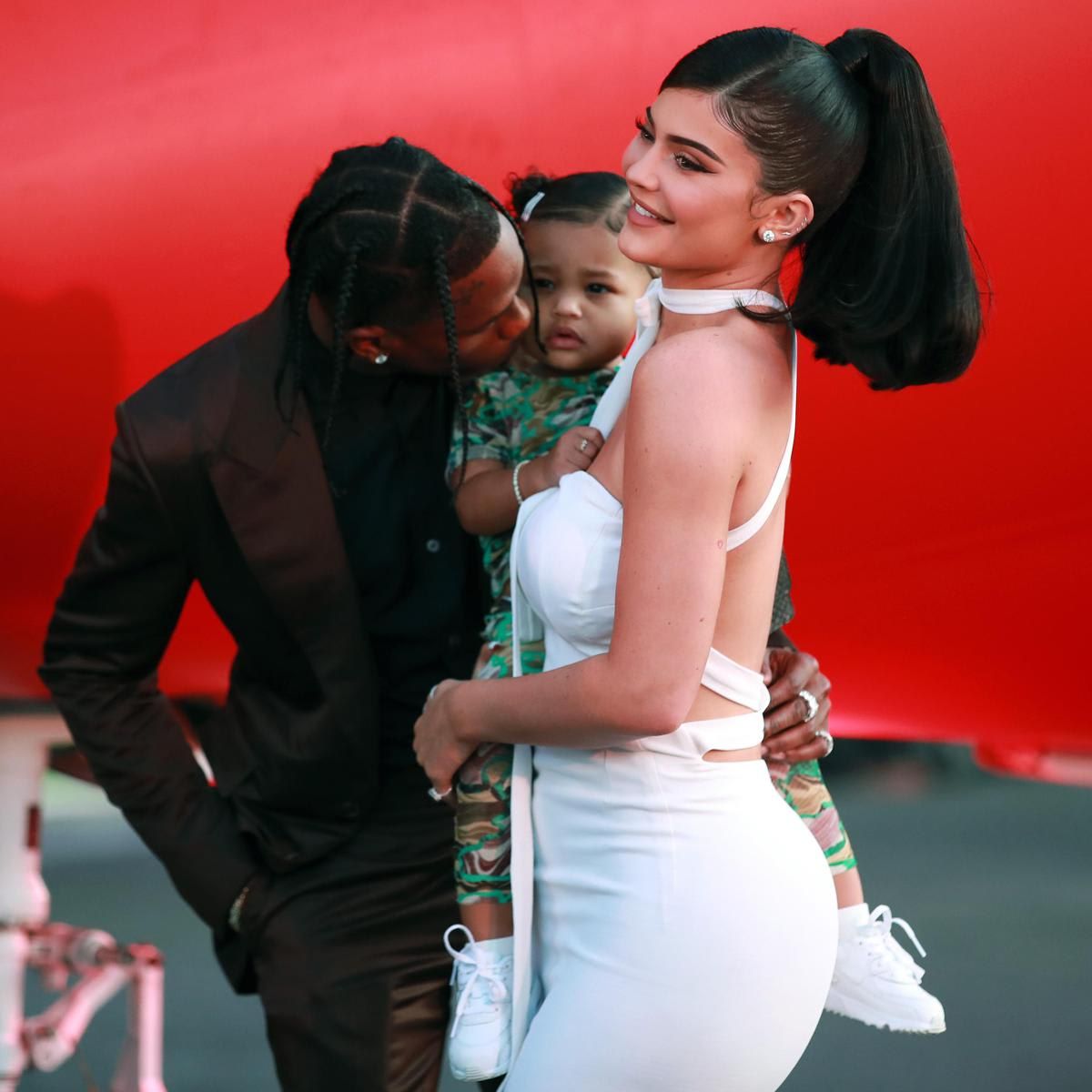 Kylie Jenner and Stormi at Travis Scott's Netflix series premiere