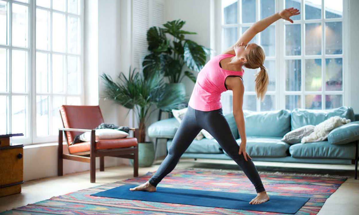 Woman in yoga position