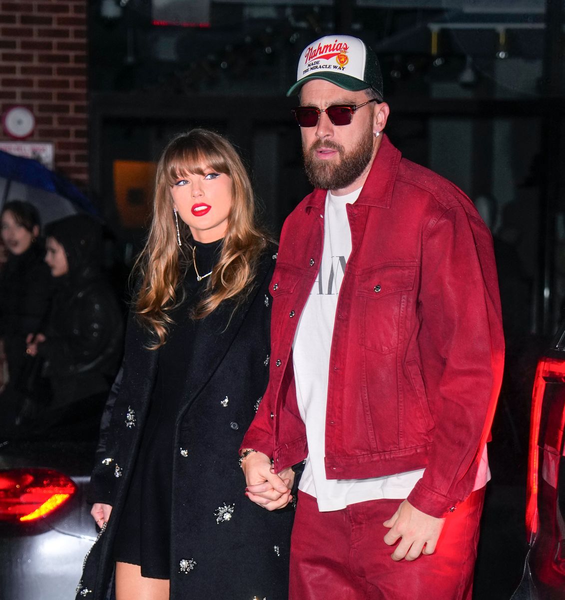 NEW YORK, NY - DECEMBER 28: Taylor Swift and Travis Kelce are seen on December 28, 2024 in New York City.  (Photo by XNY/Star Max/GC Images)  