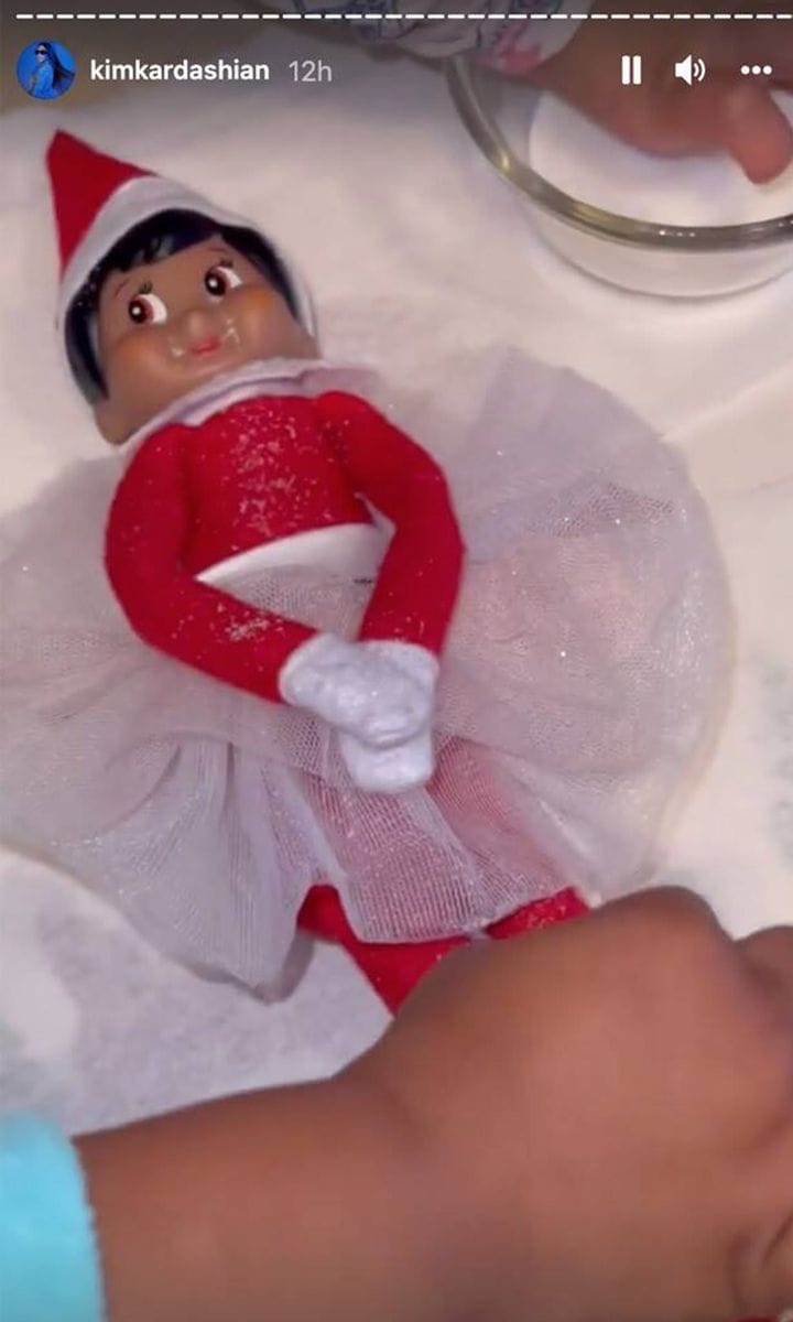 Kim Kardashian catches Chicago and niece Dream repairing a “sick” Elf on the Shelf