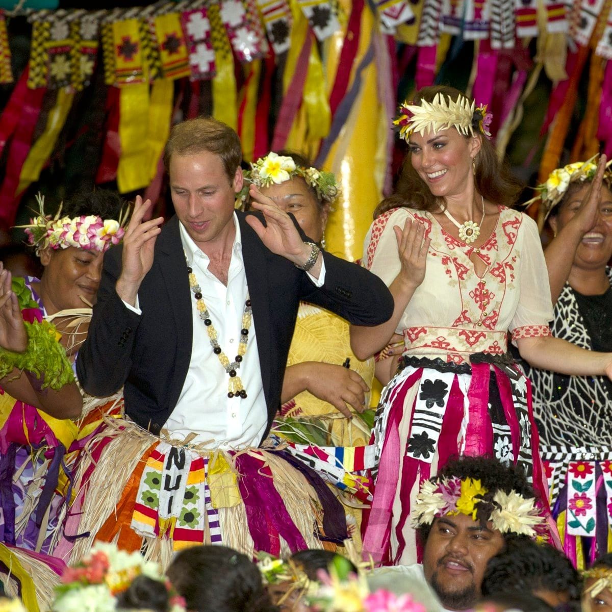 The Duke and Duchess showed off their dance moves while in Tuvalu during their Diamond Jubilee tour in 2012.