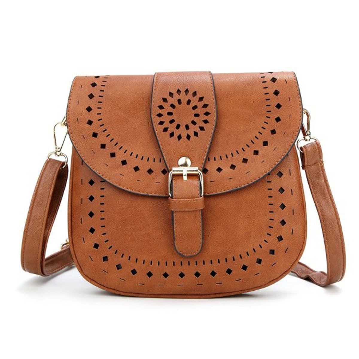 Forestfish Ladie's PU Leather Vintage Hollow Bag