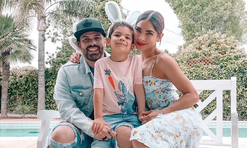 Alejandra espinoza, Anibal Marrero and Mateo on easter