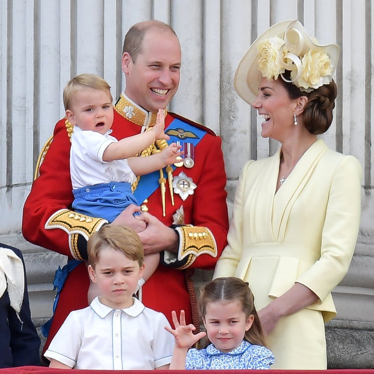 Prince William and Princess Kate Middleton with their kids Louis, Charlotte and George