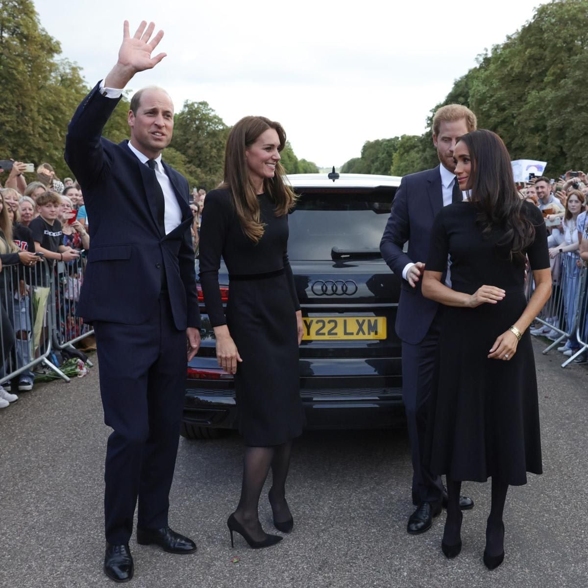 The Princess of Wales and Meghan exchanged smiles before leaving.