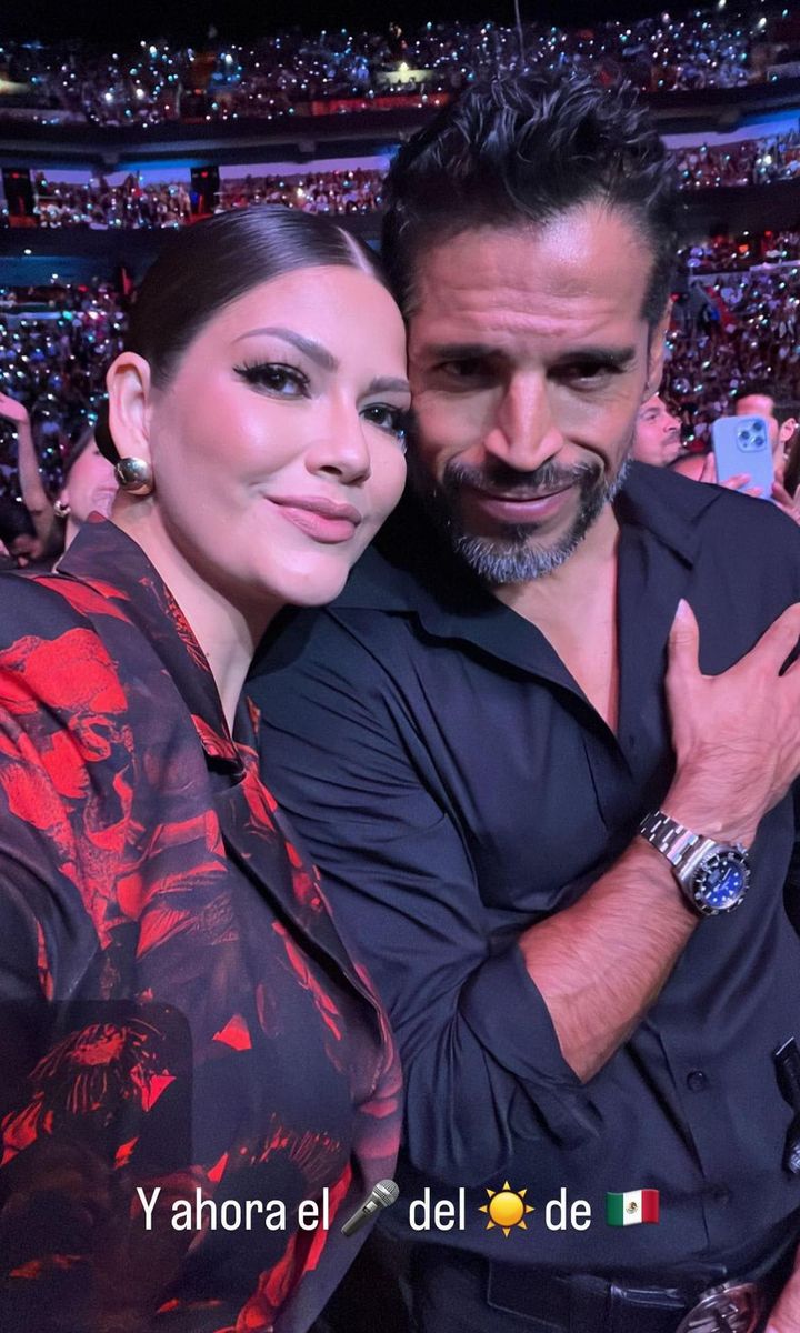 Ana Patricia Gámez y su esposo Luis Carlos Martínez en el concierto de Luis Miguel