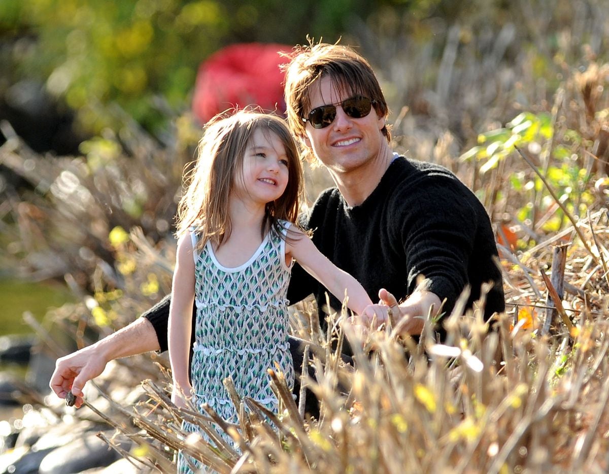 Suri Cruise and Tom Cruise visited the Charles River Basin on October 10, 2009, in Cambridge, Massachusetts.  