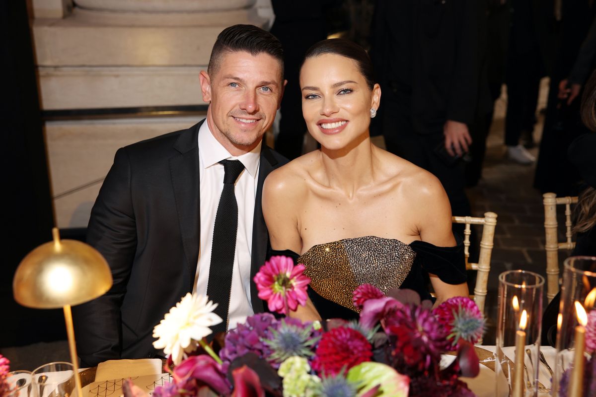 Andre Lemmers and Adriana Lima attend Bvlgari Calla Collection Launch as part of the Paris Fashion Week 