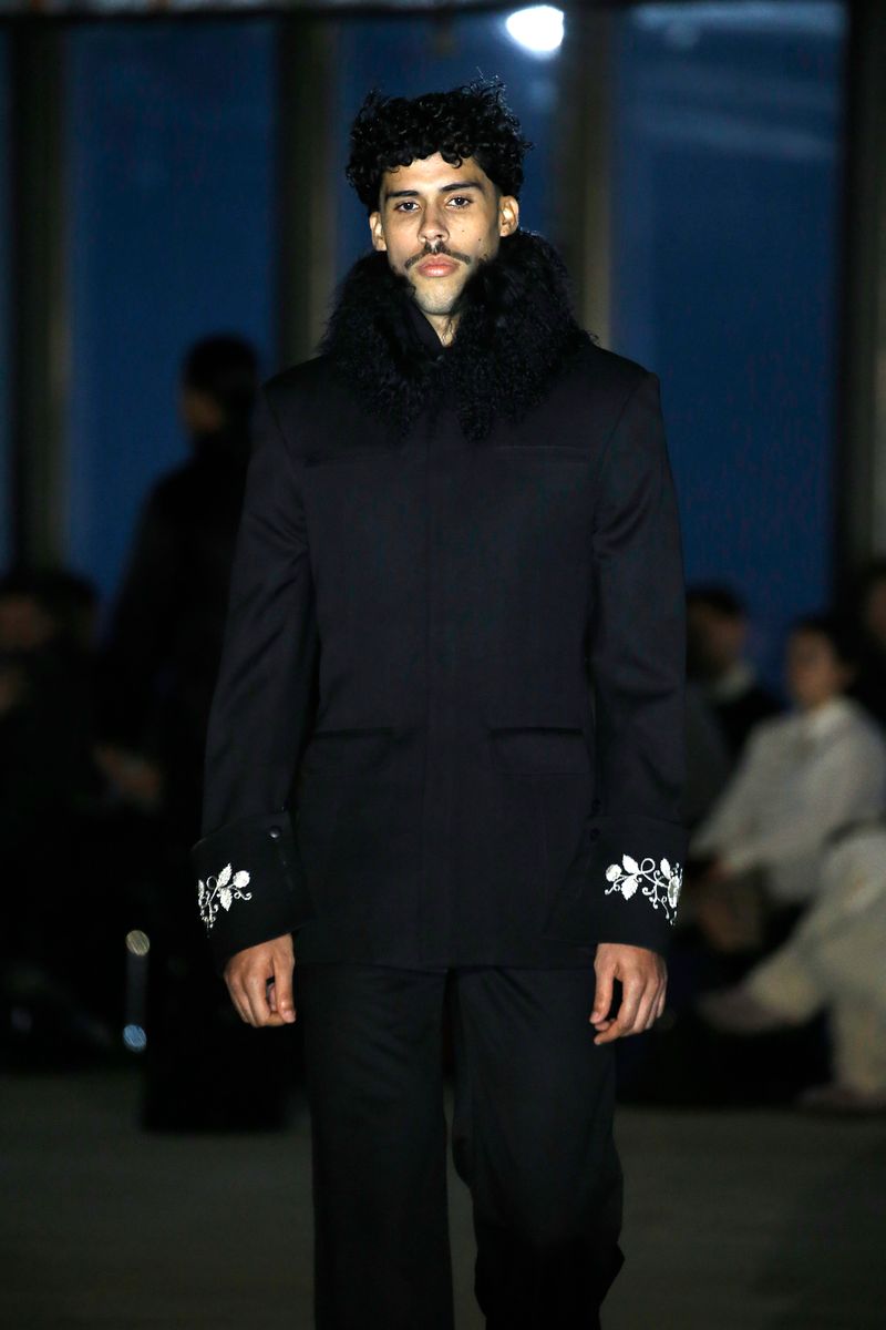 NEW YORK, NEW YORK - FEBRUARY 07: Bernie Martinez Ocasio walks the runway during the Campillo show during the February 2025 New York Fashion Week on February 07, 2025 in New York City. (Photo by John Lamparski/Getty Images)