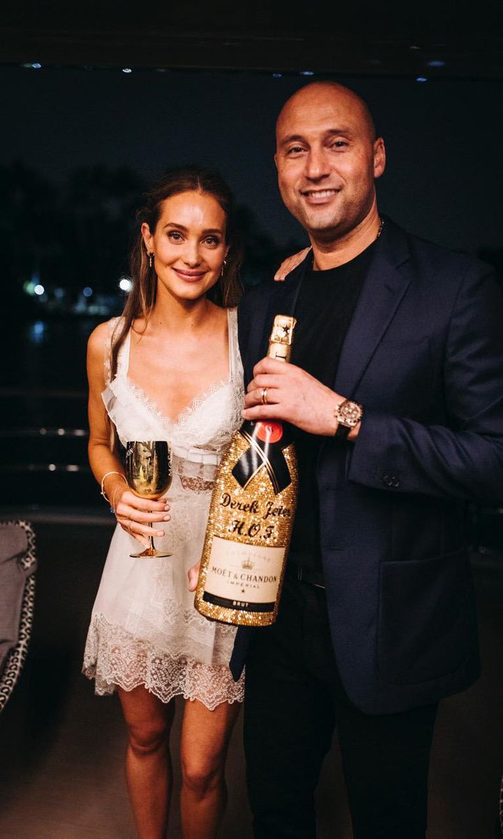 Derek Jeter and Hannah Jeter attend the Welcome to Miami party for Super Bowl 2020