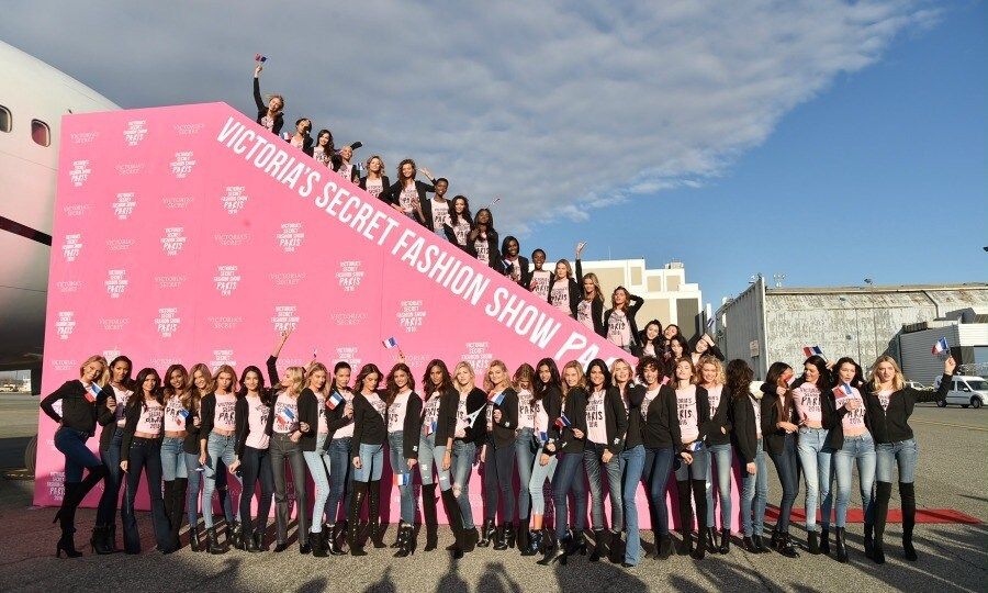 November 27: Take flight! The Victoria's Secret Angels posed in pink on the tarmac in NYC before jetting off to Paris for the 2016 Victoria's Secret Fashion Show.
Photo: Victoria's Secret